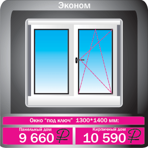  Двустворчатое окно "под ключ"